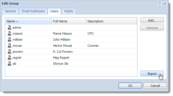 kerio connect export contacts